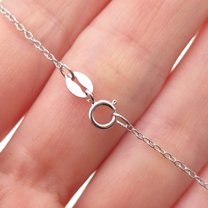 925 Sterling Silver 2-Tone Real Round-Cut Diamond Cable Chain Necklace 18"
