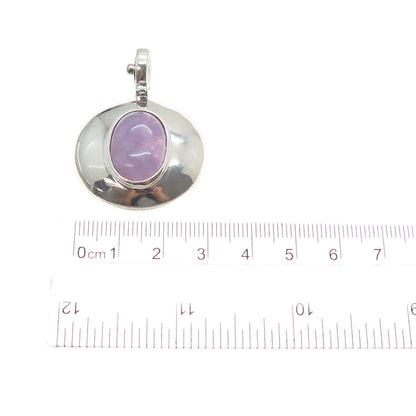 ESPO SIG Joseph Esposito Sterling Vintage Amethyst Flower Modernist Snap Pendant
