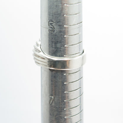 J. ESPOSITO 925 Sterling Silver Vintage Ribbed Ring Size 6.25