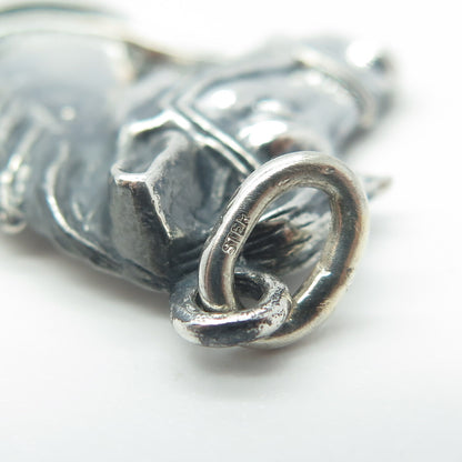 925 Sterling Silver Vintage Horse Head Oxidized Pendant
