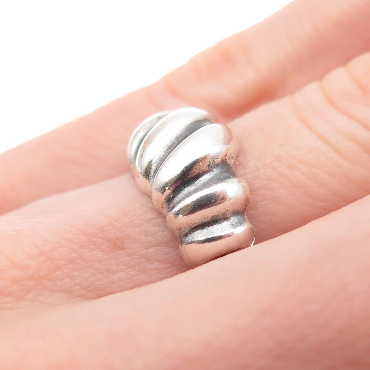 Bagley & Hotchkiss 925 Sterling Silver Vintage Modernist Oxidized Ring Size 5.5