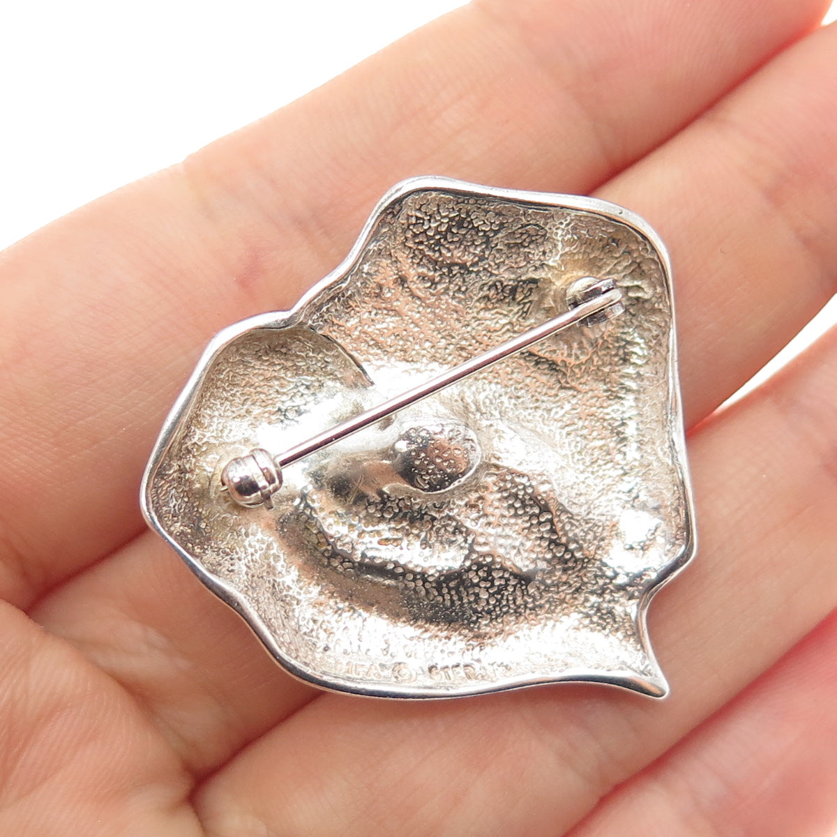 MFA Museum of Fine Arts 925 Sterling Silver Vintage Real Pearl Modernist Brooch