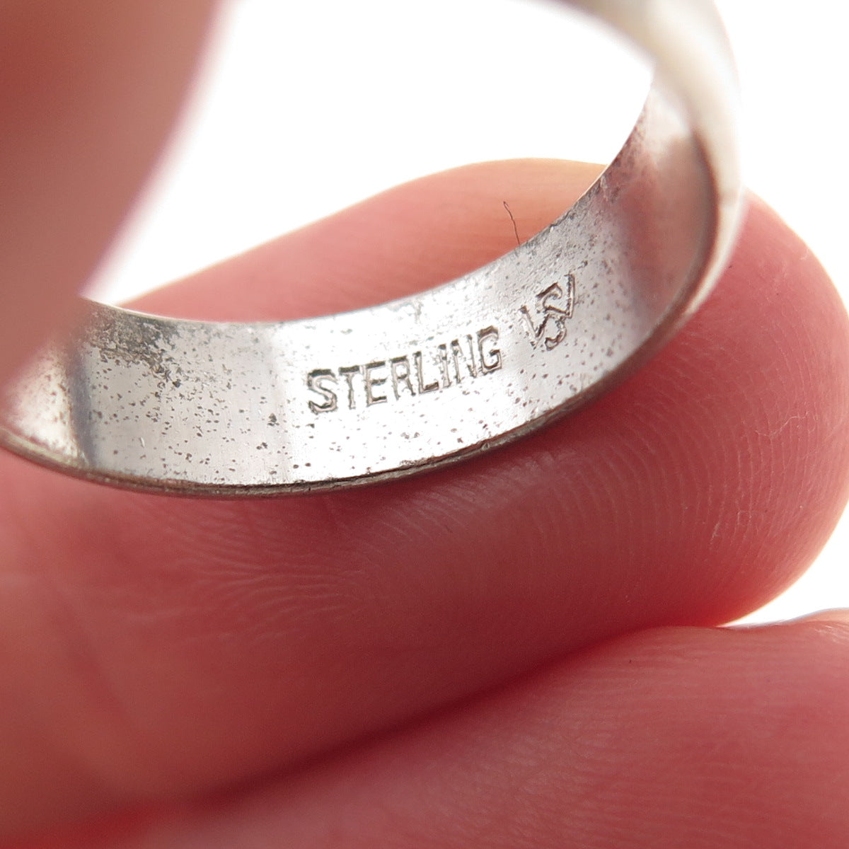 J.D. Schlang Co. 925 Sterling Silver Vintage Ribbed Oxidized Band Ring Size 7.25