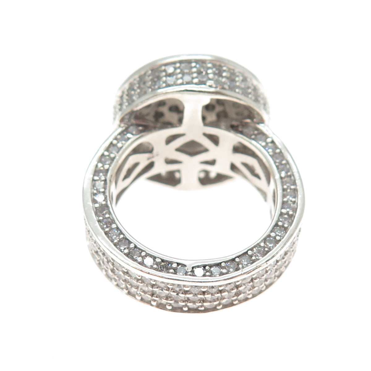 925 Sterling Silver Round-Cut C Z Statement Ring Size 9.25