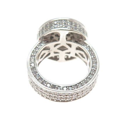 925 Sterling Silver Round-Cut C Z Statement Ring Size 9.25