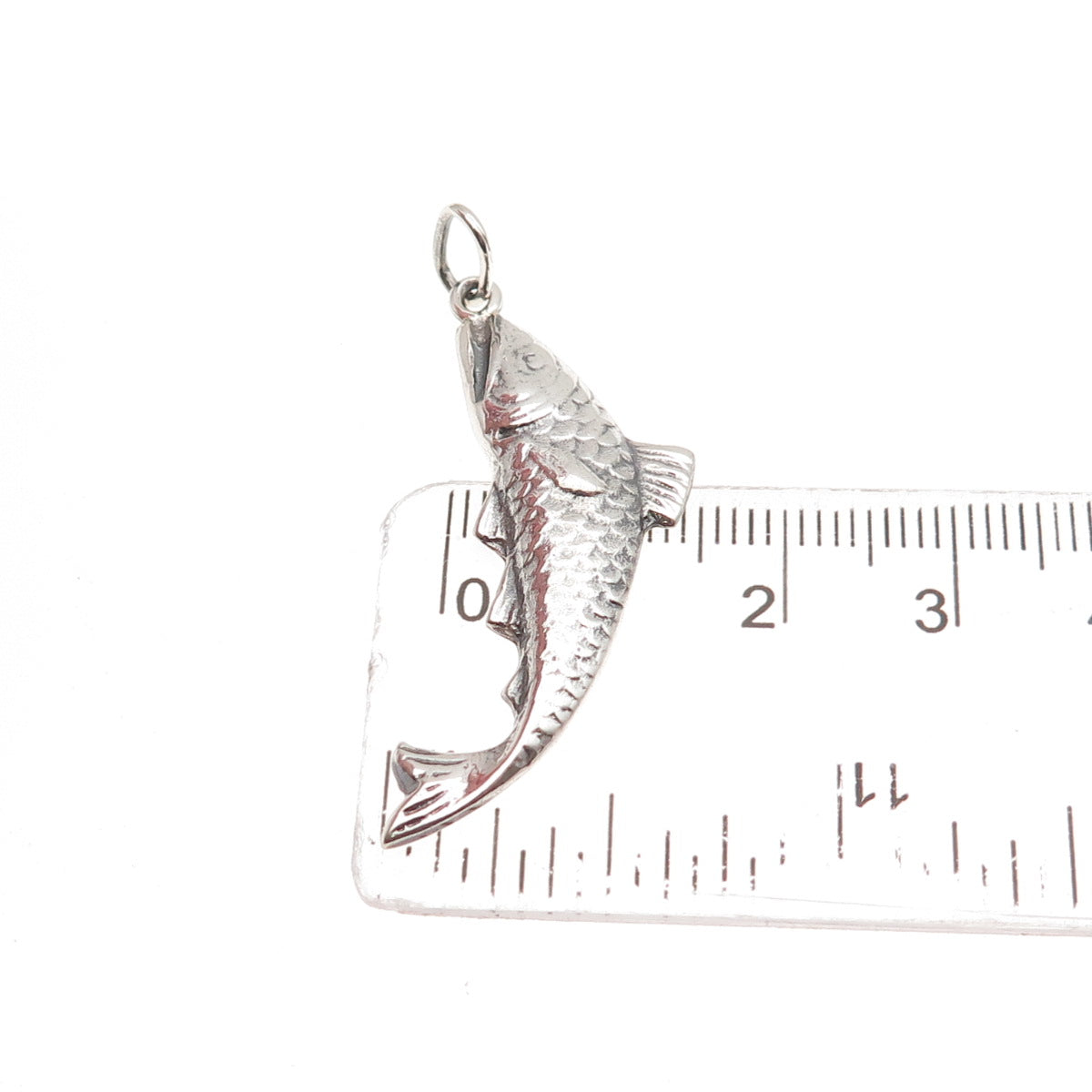 900 Silver Vintage Fish Oxidized Charm Pendant