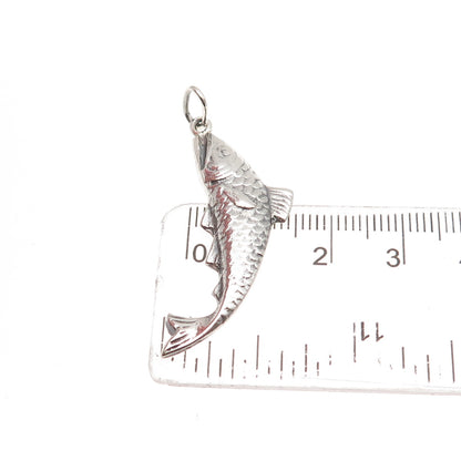 900 Silver Vintage Fish Oxidized Charm Pendant