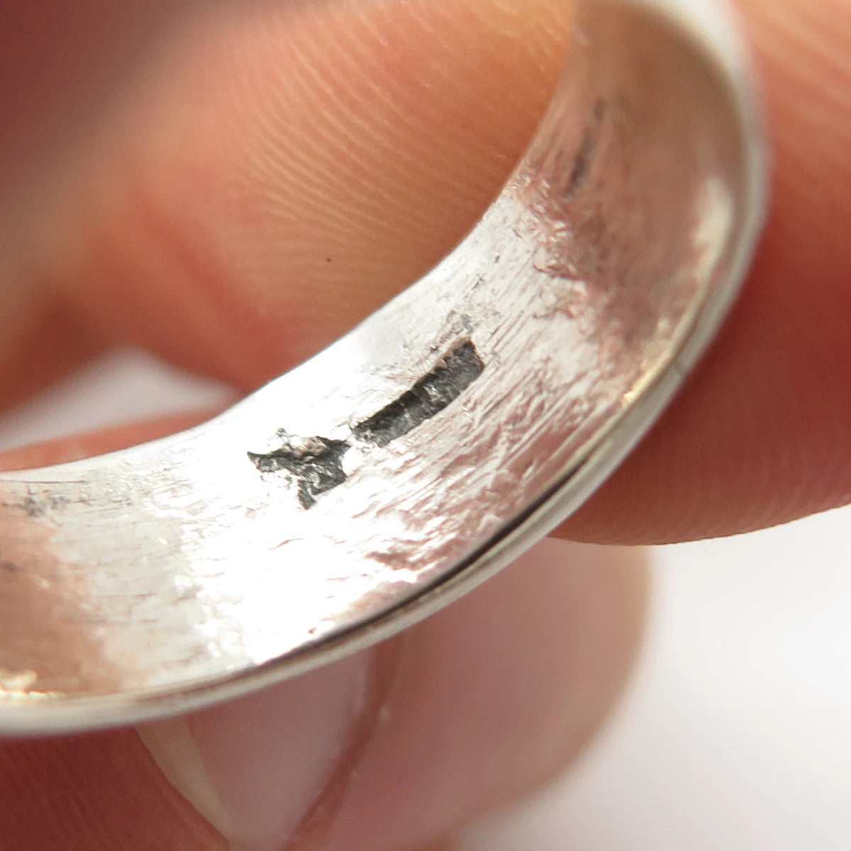 925 Sterling Silver Vintage Bell Trading Post Pebble Band Ring Size 7.5