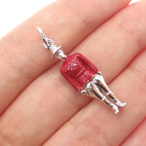 DV Dawn Vertrees 925 Sterling Silver Antique Enamel Royal Guard 3D Charm Pendant
