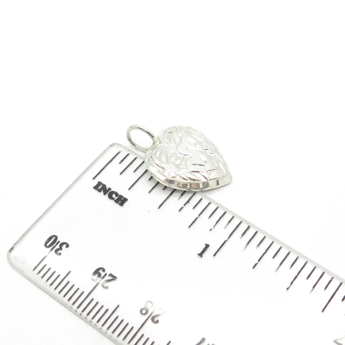 925 Sterling Silver Vintage Double Heart Chatelaine Charm Pendant