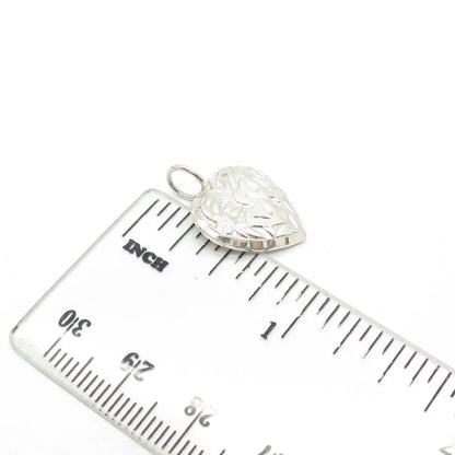 925 Sterling Silver Vintage Double Heart Chatelaine Charm Pendant
