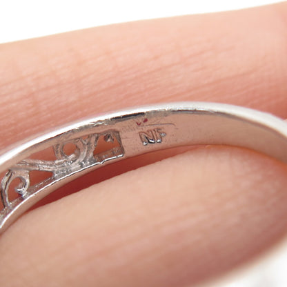 CHAPAL ZENRAY 925 Sterling Silver Round-Cut C Z Engagement Ring Size 7