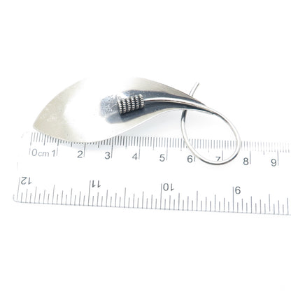 BEAU 925 Sterling Silver Vintage Modernist Calla Lily Flower Oxidized Pin Brooch