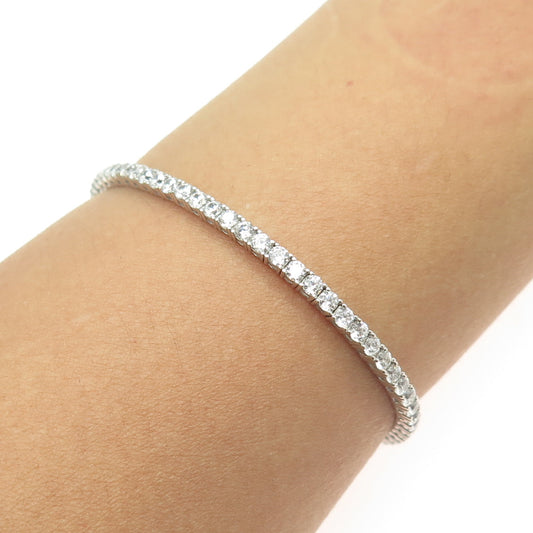 925 Sterling Silver C Z Tennis Link Bracelet 6.25"