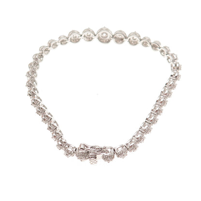 925 Sterling Silver Round-Cut C Z Graduated Circle of Life Bracelet 7"