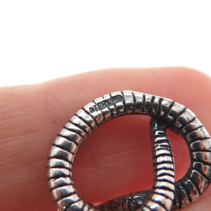 925 Sterling Silver Vintage Snake Oxidized Minimalist Charm Pendant