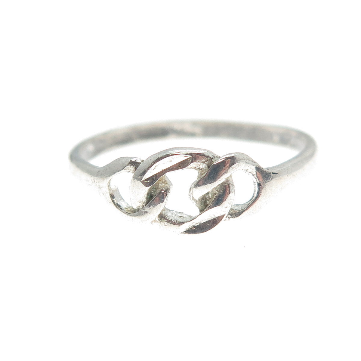 LISA LEE CREATIONS 925 Sterling Silver Vintage Interlocked Circle Ring Size 7