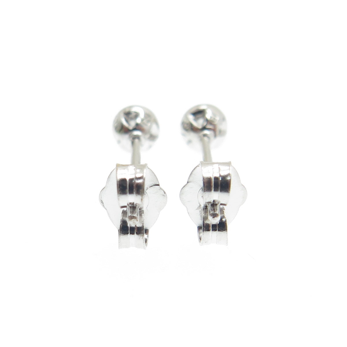 925 Sterling Silver Round-Cut Shaped C Z Stud Earrings