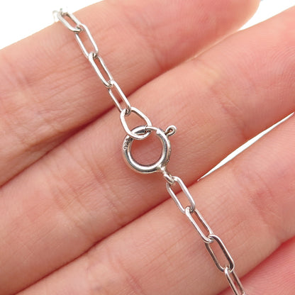 Old Pawn Sterling Silver Vintage Turquoise Bear Paw Tribal Chain Necklace 16"