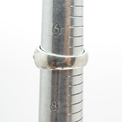 925 Sterling Silver Vintage Swirl Oxidized Ring Size 7