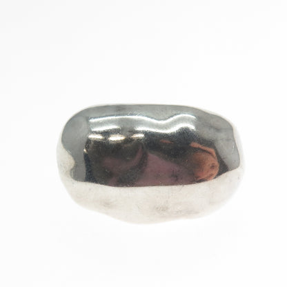 925 Sterling Silver Vintage Modernist Hammered Dome Ring Size 7