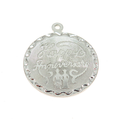 925 Sterling Silver Vintage "Happy Anniversary 25" Pendant