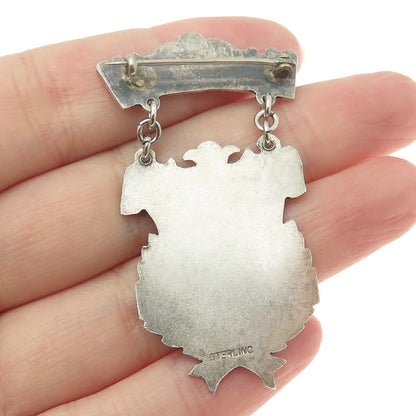 925 Sterling Silver Antique Art Deco "Alacris Alumni Prize" Medal Pin Brooch