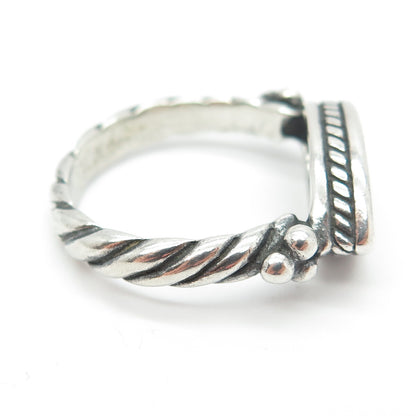 925 Sterling Silver Vintage Grape Vine Marquise-Shape Signet Ring Size 9.25