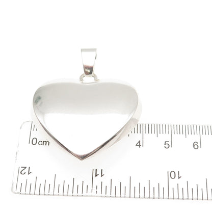 JONDELL 925 Sterling Silver Vintage Spain Puffy Heart Charm Pendant