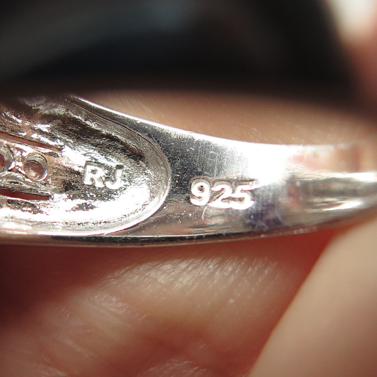 925 Sterling Silver Blue C Z Ring Size 8