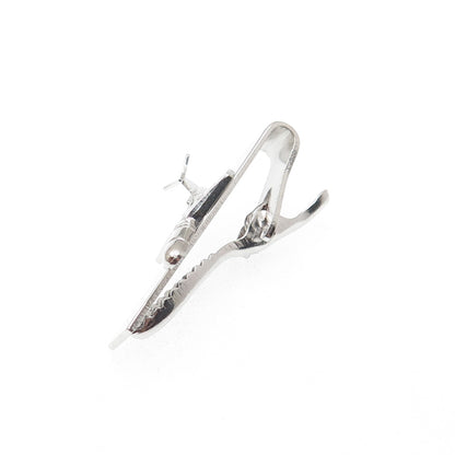 925 Sterling Silver Vintage Airplane Tie Clip