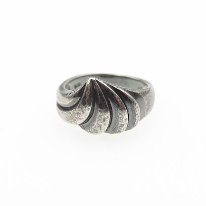 CHAPAL ZENRAY 925 Sterling Silver Vintage Modernist Oxidized Ring Size 6