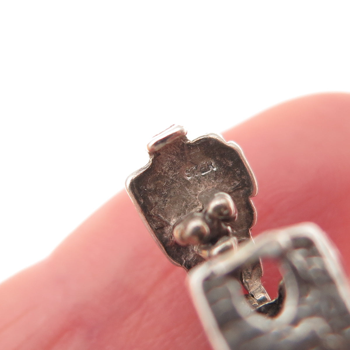 925 Sterling Silver Vintage Old Church Locket Oxidized 3D Mini Charm Pendant