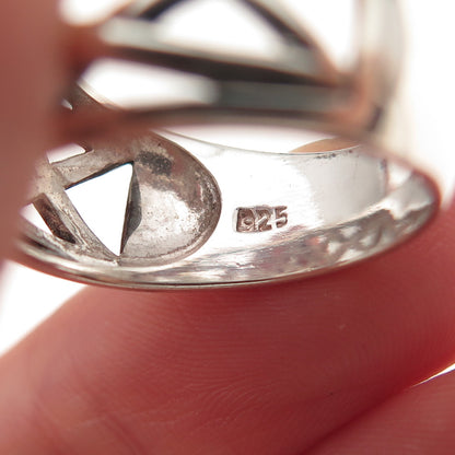 925 Sterling Silver Vintage Celtic Trinity Knot Oxidized Ring Size 7