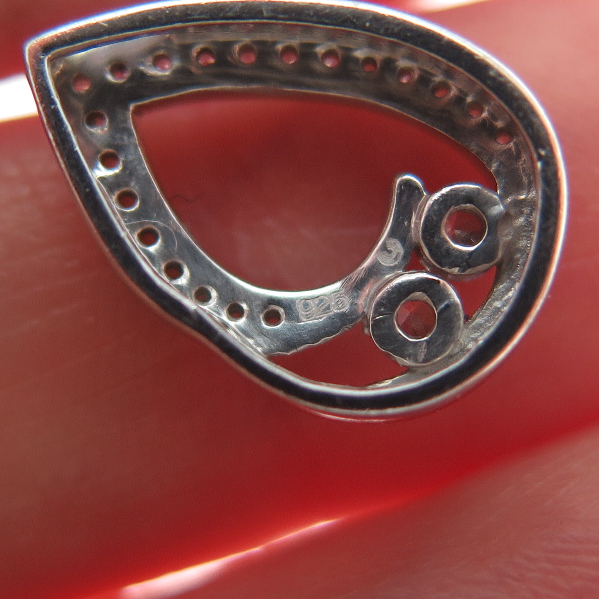 925 Sterling Silver Round-Cut C Z Teardrop Minimalist Charm Slide Pendant