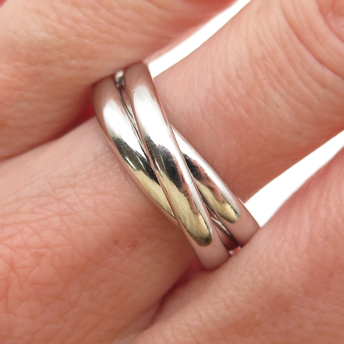 Mark Wasserman Samara Sterling Silver Vintage Interlocked Trinity Ring Size 9