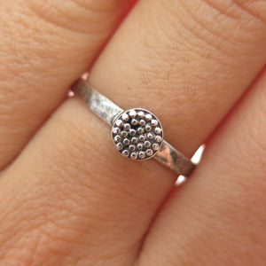 925 Sterling Silver Vintage Granulated Oxidized Ring Size 7