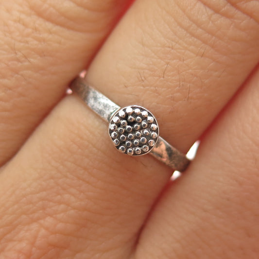925 Sterling Silver Vintage Granulated Oxidized Ring Size 7