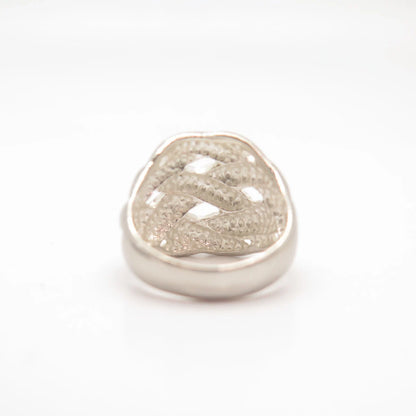 925 Sterling Silver Vintage Wicker Ring Size 6 3/4