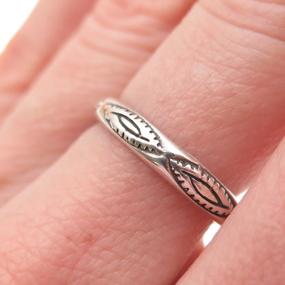 SHUBE 925 Sterling Silver Vintage Southwestern Oxidized Band Ring Size 7