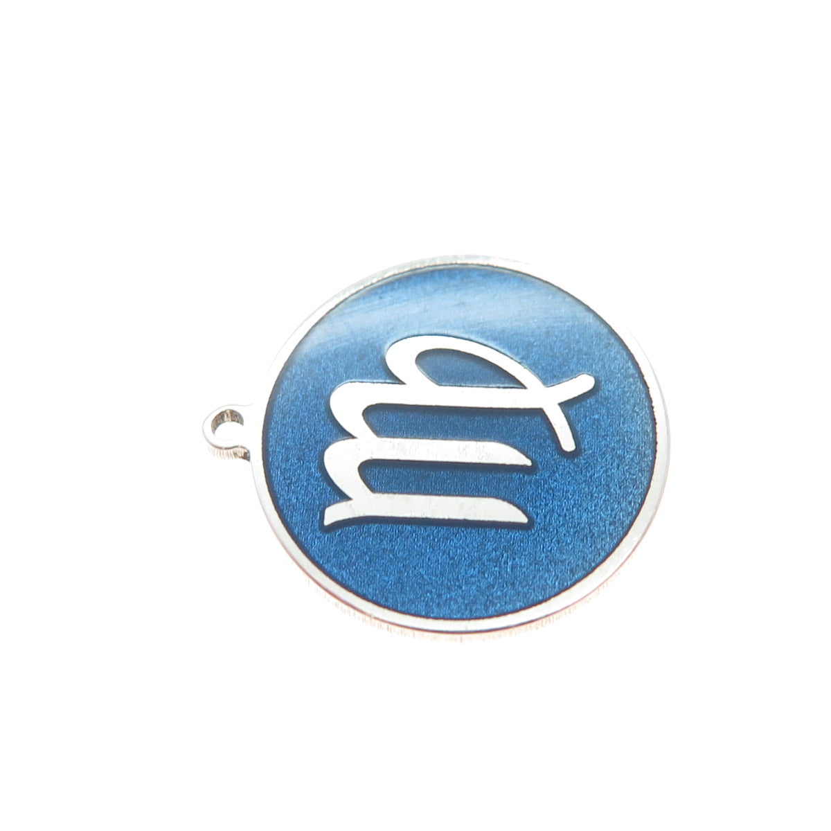 TOKEMOTI 925 Sterling Silver Blue Enamel Virgo Zodiac Minimalist Charm Pendant