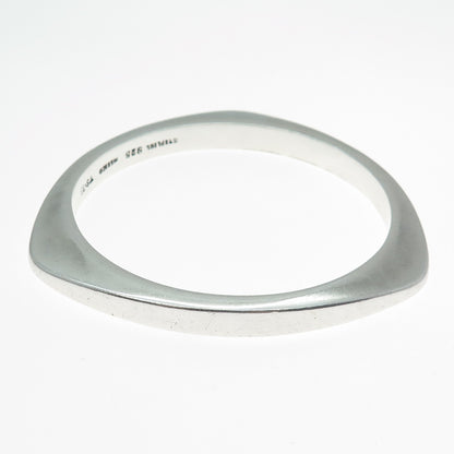 925 Sterling Silver Vintage Mexico Modernist Triangle Bangle Bracelet 8"