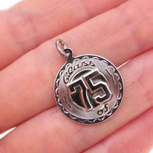 Spencer 925 Sterling Silver Vintage Class of 1975 Charm Pendant