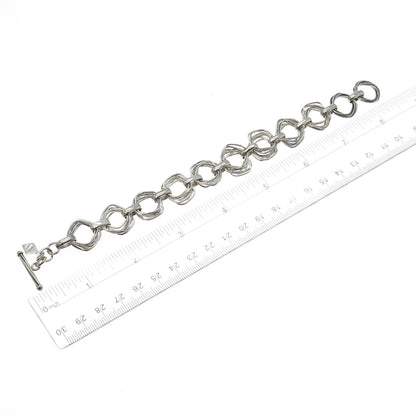 SILPADA Sterling Silver Vintage Modernist Interlocked Multi-Circle Bracelet 7.5"