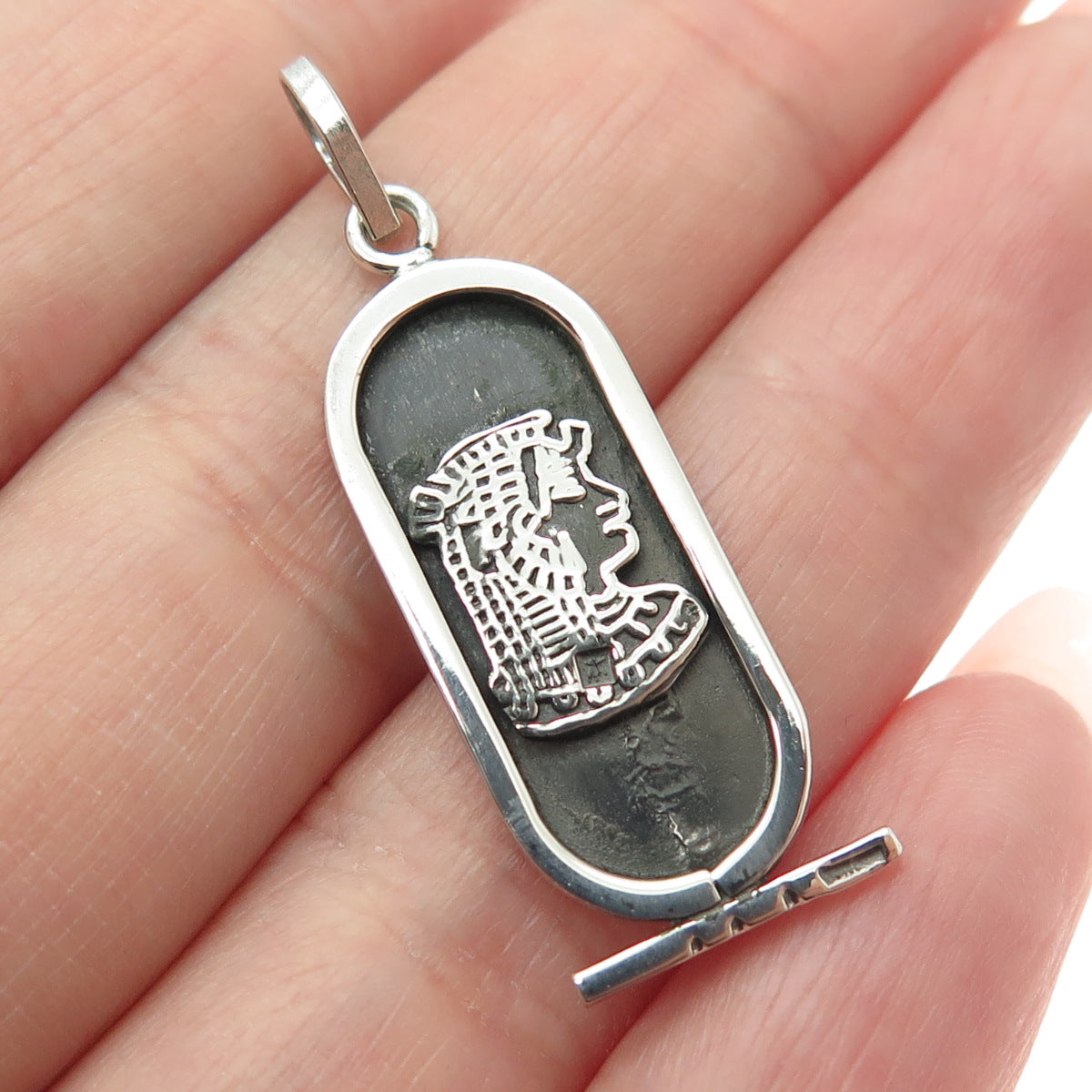 800 Silver Vintage Egypt Pharaoh Cartouche Pendant