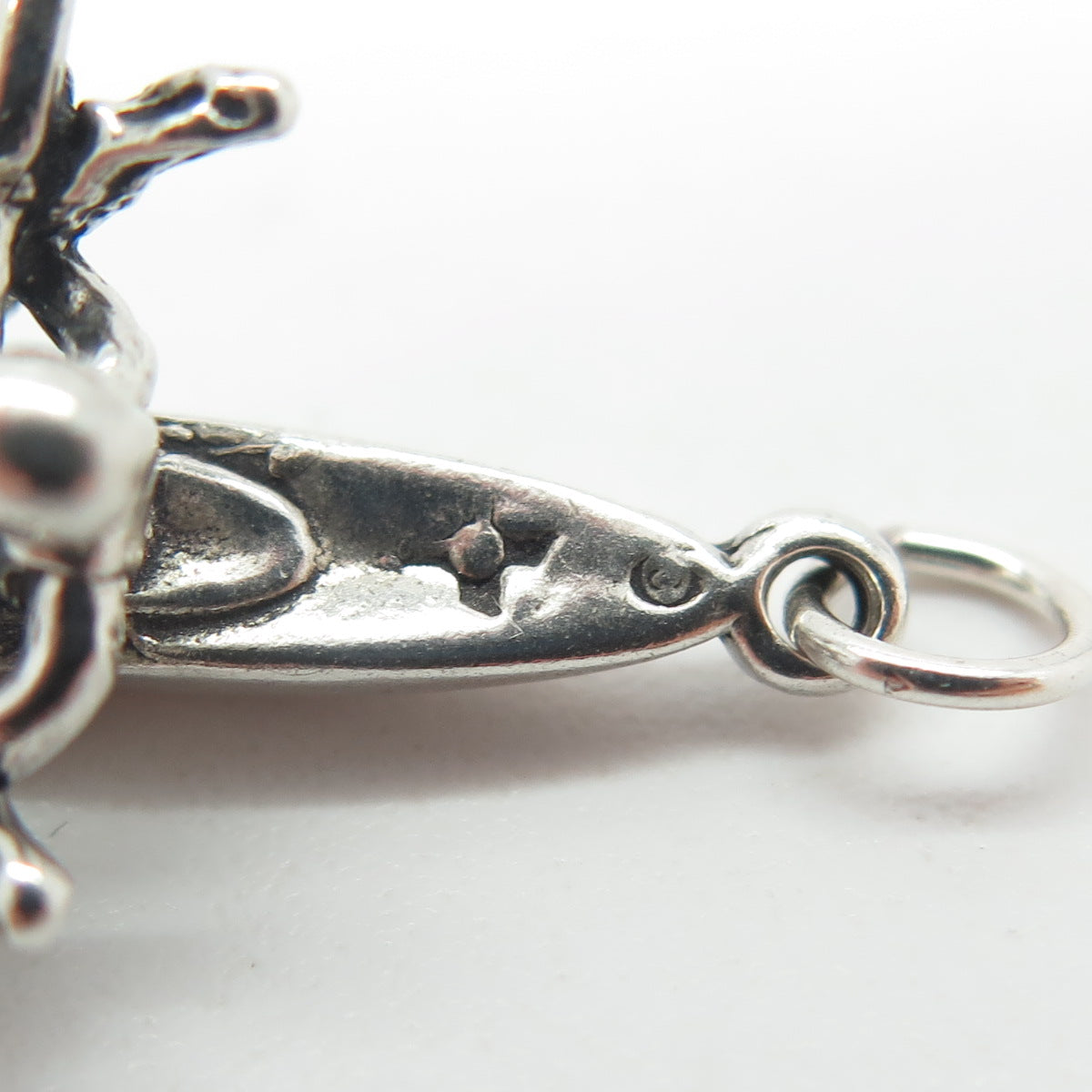 SUN WEST 925 Sterling Silver Vintage Kayak Rafting 3D Pendant