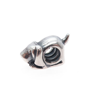 CHAMILIA 925 Sterling Silver Dog Oxidized Slide Bead Charm