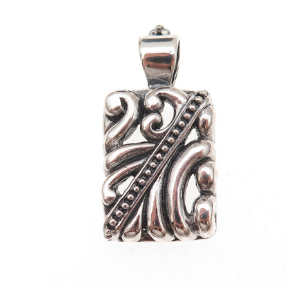 925 Sterling Silver Vintage Mexico Floral Oxidized Pendant