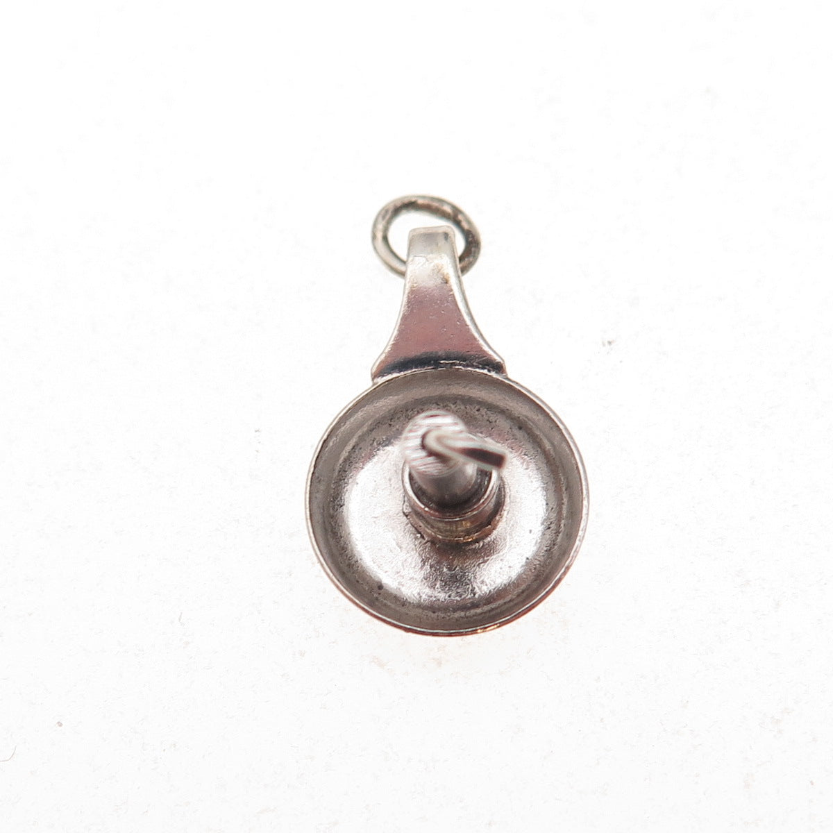 925 Sterling Silver Antique Art Deco Candlestick Oxidized 3D Charm Pendant