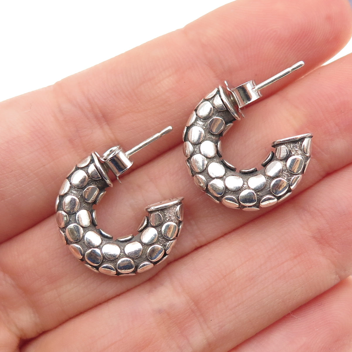 JOHN HARDY 925 Sterling Silver Vintage Dotted Hoop Earrings